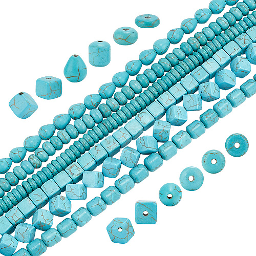 6 Strands 6 Styles Synthetic Turquoise Beads Strands G-AR0005-11-1