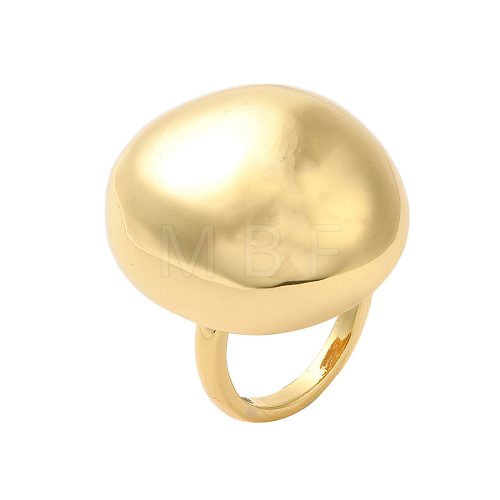 Oval Brass Finger Rings for Women RJEW-A046-05G-1