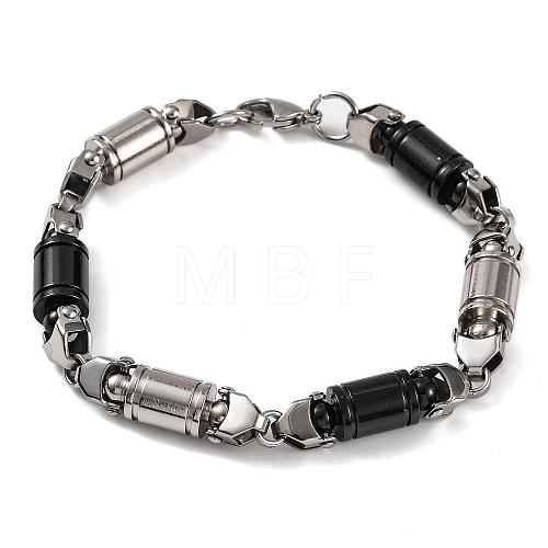 304 Stainless Steel Column Link Chain Bracelets BJEW-B078-61EBP-1