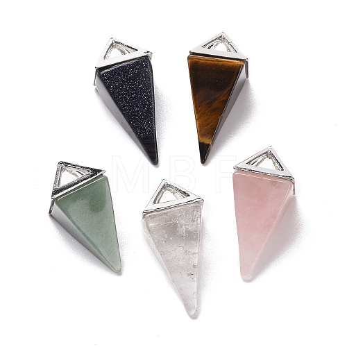 Natural & Synthetic Mixed Gemstone Pendants G-E577-01P-1