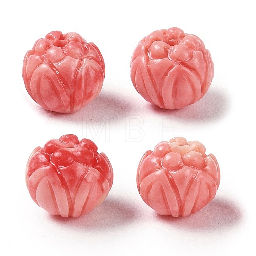 Synthetic Shell Dyed Carved Beads SHEL-H005-22-1