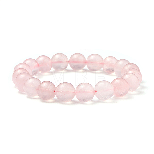SUNNYCLUE Natural Rose Quartz Round Beads Stretch Bracelets BJEW-PH0001-10mm-20-1