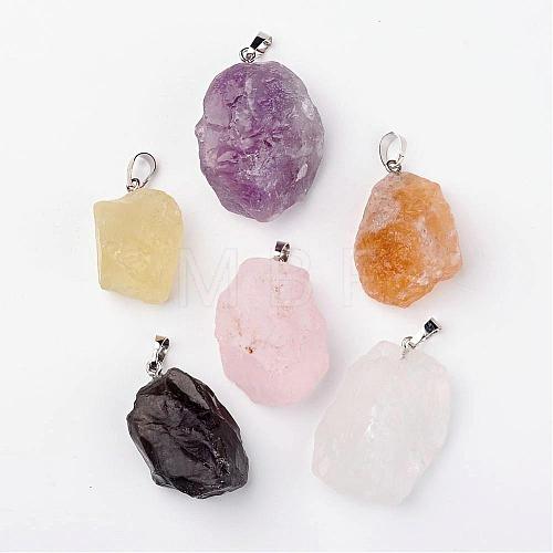 Natural Mixed Quartz Pendants G-G884-A06-1