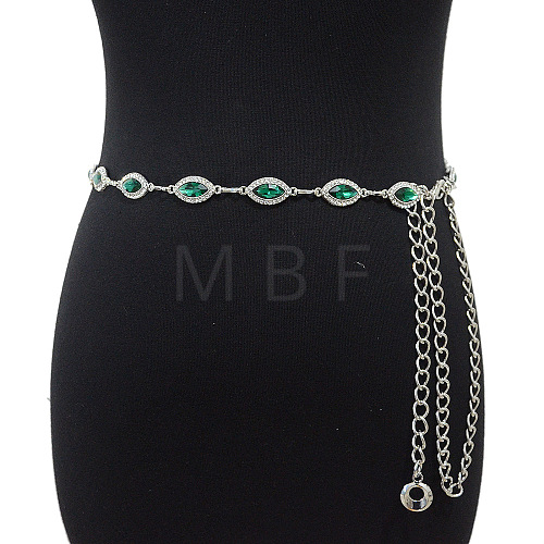 Alloy Rhinestone Horse Eye Link Waist Chains WGF5282-07-1