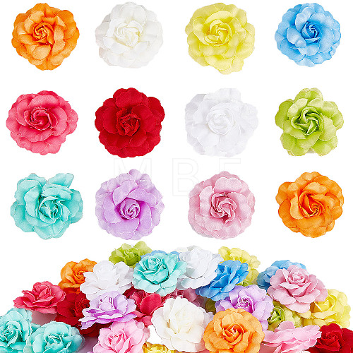 Gorgecraft 36Pcs 12 Colors Silk Rose Flower AJEW-GF0007-01-1