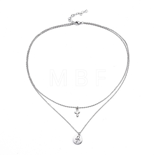 Non-Tarnish 304 Stainless Steel Tiered Necklaces NJEW-JN02350-02-1