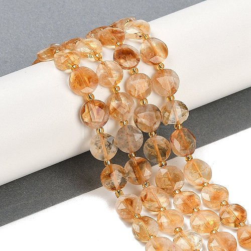 Natural Yellow Quartz Beads Strands G-C116-A58-01-1