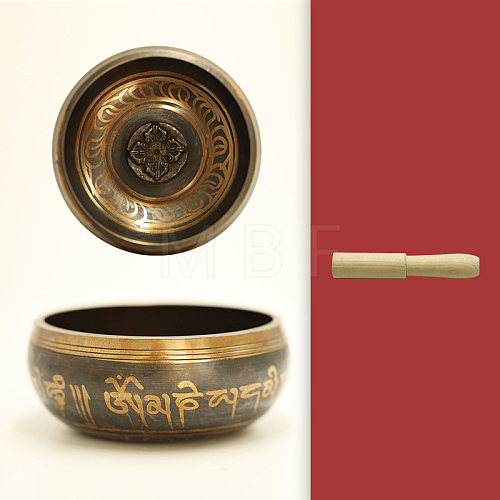 Tibetan Brass Singing Bowl & Wood Striker Set RELI-PW0004-02A-02-1
