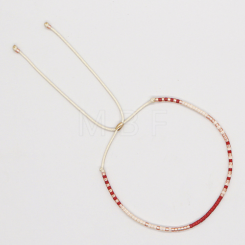 Glass Seed Braided Bead Bracelet CG0646-10-1