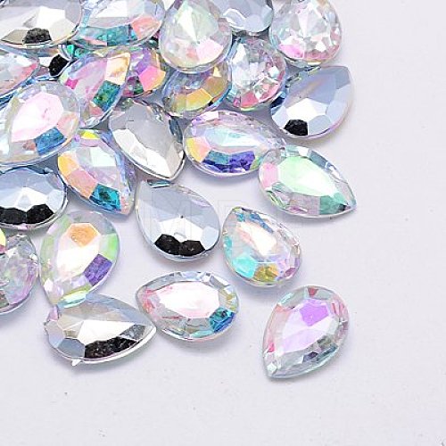 Imitation Taiwan Acrylic Rhinestone Cabochons GACR-A017-13x18mm-17-1