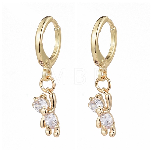 Brass Huggie Hoop Earrings X-EJEW-JE04187-03-1