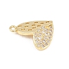 Valentine's Day Brass Micro Pave Clear Cubic Zirconia Charms KK-D225-08G-2