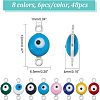 SUPERFINDINGS 48Pcs 8 Colors 925 Sterling Silver Plated Brass Enamel Connector Charms FIND-FH0004-07-4