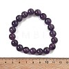 Natural Amethyst Bead Stretch Bracelets X-BJEW-K212-C-034-2