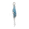 3Pcs 3 Styles Electroplated Natural Quartz Crystal Nuggets Copper Wire Wrapped Pendants PALLOY-JF03128-03-3