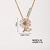 Shiny Sunflower Brass Micro Pave Cubic Zirconia Pendant Necklace for Women SR9149-3-1