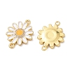 Brass Micro Pave Clear Cubic Zirconia Connector Charms CU-CBA280C-11G-01-2