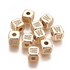 Brass Micro Pave Cubic Zirconia Beads KK-K238-16G-W-1