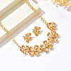 Alloy & Iron Rhinestone Flower Stud Earrings & Necklaces Sets for Women WG4CEEF-01-3