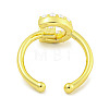 Rack Plating Brass Open Cuff Rings for Women RJEW-F162-01G-G-3