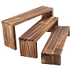 3Pcs 3 Sizes Rectangle Wooden Jewelry Organizer Display Riser Stands ODIS-WH0099-244B-1