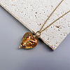 Handmade Lampwork Heart Pendant 201 Stainless Steel Cable Chain Necklaces for Women WGA30C4-01-1