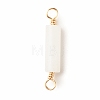 Natural White Jade Connector Charms PALLOY-JF01454-07-3
