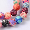 10mm Mixed Handmade Polymer Clay Round/Ball Beads X-FIMO-10D-3-2