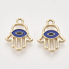 Light Gold Plated Alloy Pendants X-ENAM-T009-17A-1