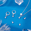 6Pcs 925 Sterling Silver Pave Clear Cubic Zirconia Flat Round Charms STER-PH0004-46P-4