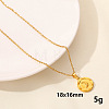 Stainless Steel Flat Round Pendant Necklaces LL9510-2-1