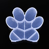 Paw Print 10 Grids Plastic Bead Storage Containers with Hinged Lid CON-T001-05-1