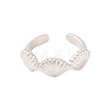 Shell Shape Brass Open Cuff Rings RJEW-U009-07P-2