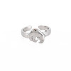 Non-Tarnish 304 Stainless Steel 12 Constellations/Zodiac Signs Open Cuff Ring for Women RJEW-S405-156P-K-1