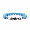 8mm Round Synthetic Turquoise Beaded Stretch Bracelets RC6467-3-1