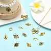 64Pcs 8 Styles Tibetan Style Alloy Heart Flat Round Flower Links Connector Charms TIBE-FS0003-34-5