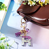 Alloy Resin Heart Keychains KEYC-TADJ0002-01G-R-5