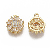 Brass Micro Pave Cubic Zirconia Pendants KK-S354-091-NF-2