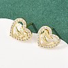 Brass Micro Pave Cubic Zirconia Pendant & Stud Earrings Sets for Women SJEW-F227-01M-G-4