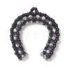Glass Seed Beaded Horse Shoes Pendants PALLOY-MZ01179-02-1