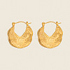 Vintage Style Textured Moon 304 Stainless Steel Hoop Earrings UW4126-1