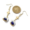 Handmade Seed Evil Eye & Cross Dangle Earrings EJEW-MZ00227-05-3