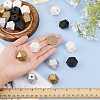 48Pcs 4 Styles Spray Painted Natural Wooden Beads WOOD-CA0001-74-3