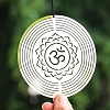 Non-Tarnish Chakra Theme Stainless Steel 3D Rotating Wind Spinners PW-WG68881-02-1