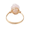 Valentine's Day Rose Natural Rose Quartz Finger Rings RJEW-JR00813-04-4