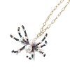 Glass & Shell Pearl Beads Spider Pendant Decorations HJEW-JM02075-4