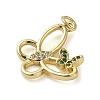 Brass Micro Pave Clear Cubic Zirconia Pendants KK-U005-01K-G-2