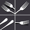 Globleland 1 Set 2Pcs 304 Stainless Steel Fork AJEW-GL0001-19-047-4