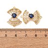 Brass Pave Clear Cubic Zirconia Connector Charms CU-CBA4579-26G-2
