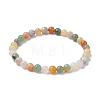 Natural Mixed Stone Round Beaded Stretch Bracelets BJEW-JB09917-04-1